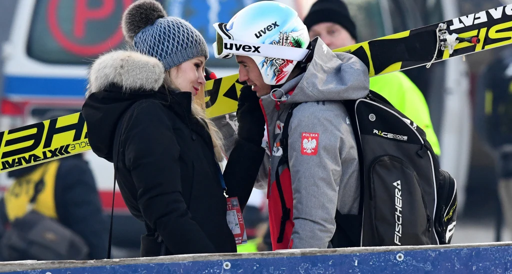 Kamil Stoch z żoną Ewą