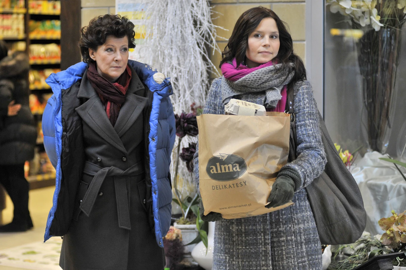 Dorota Kolak z Magdaleną Kumorek na planie serialu "Przepis na życie" 