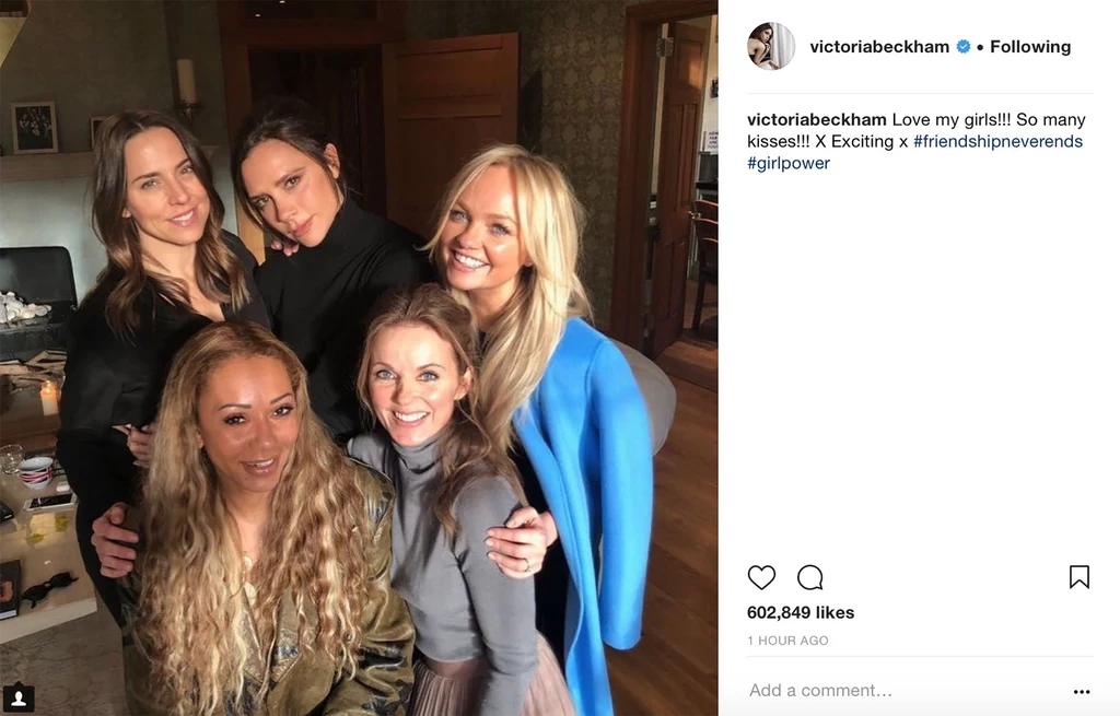 Spice Girls na zdjęciu opublikowanym przez Victorię Beckham