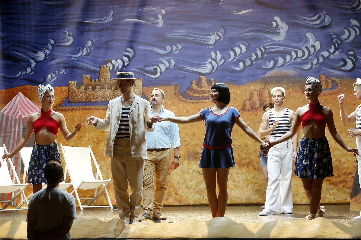 Bartłomiej Kotschedoff na planie serialu "Bodo"