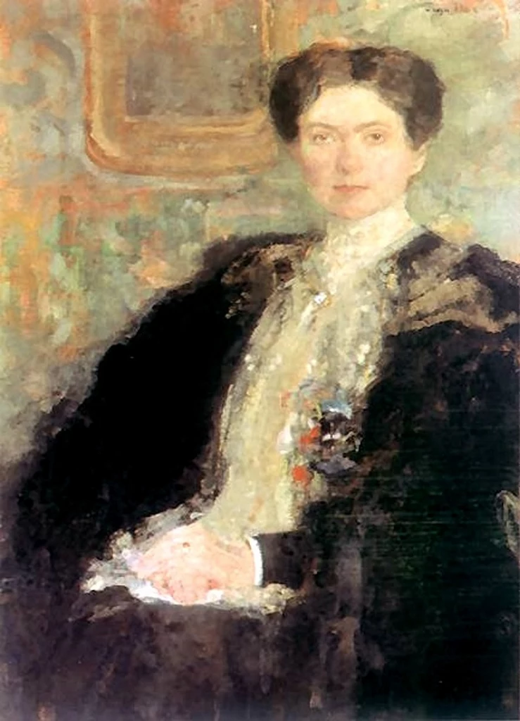 Zofia Kirkor-Kiedroniowa na portrecie pędzla Olgi Bozańskiej (domena publiczna)