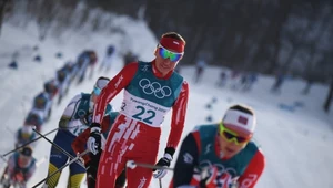 Justyna Kowalczyk (nr 22) w Pjongczangu.