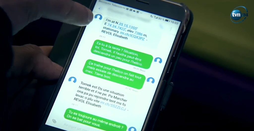 Na antenie pokazano smsy, jakie wysyłała Elizabeth Revol Na antenie pokazano smsy, jakie wysyłała Elizabeth Revol