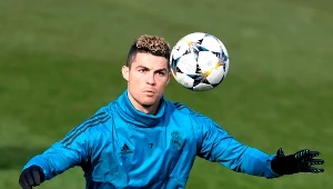 Ronaldo na treningu przed meczem z PSG