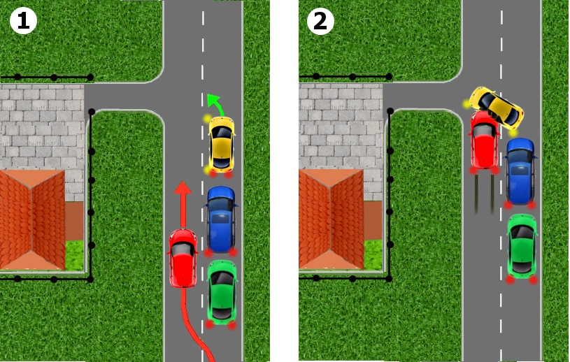 Przerwij wyprzedzanie, jeśli widzisz, że któryś z wyprzedzanych pojazdów skręca Przerwij wyprzedzanie, jeśli widzisz, że któryś z wyprzedzanych pojazdów skręca