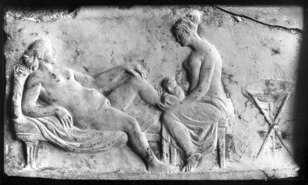 Rzymska płaskorzeźba przestawiająca poród (Wellcome Images/CC BY 4.0)