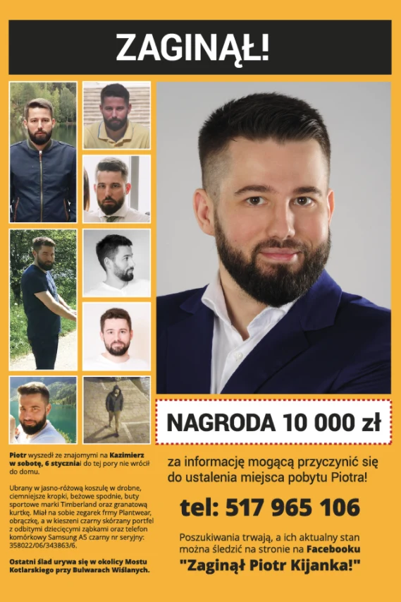 Nagroda za pomoc w odnalezieniu Piotra Kijanki