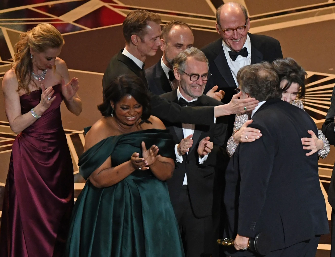 Ekipa filmu "Kształt wody" na oscarowej scenie