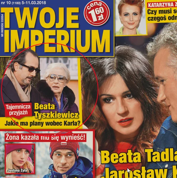 Beata Tyszkiewicz z przyjacielem na okładce "Twojego Imperium"