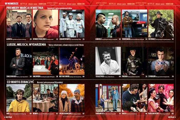 Spis treści pierwszego numeru magazynu "Netfilm"