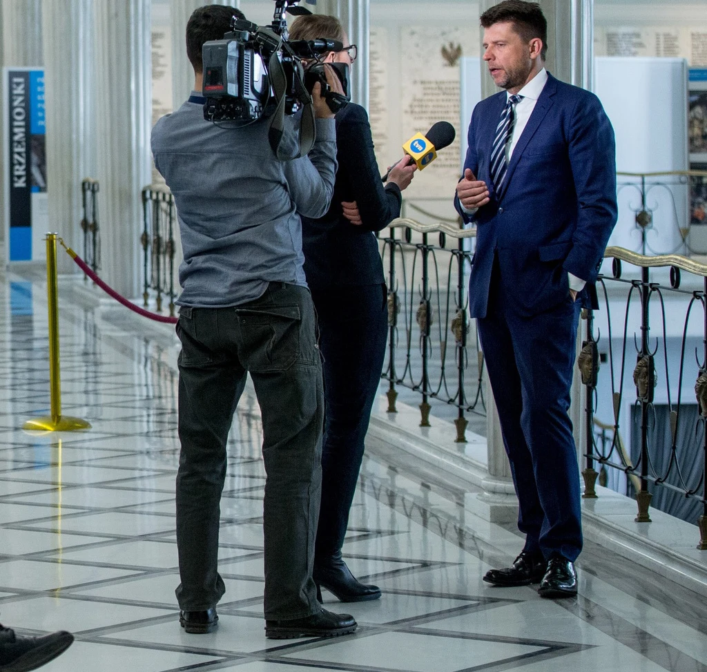 Ryszard Petru podczas wywiadu