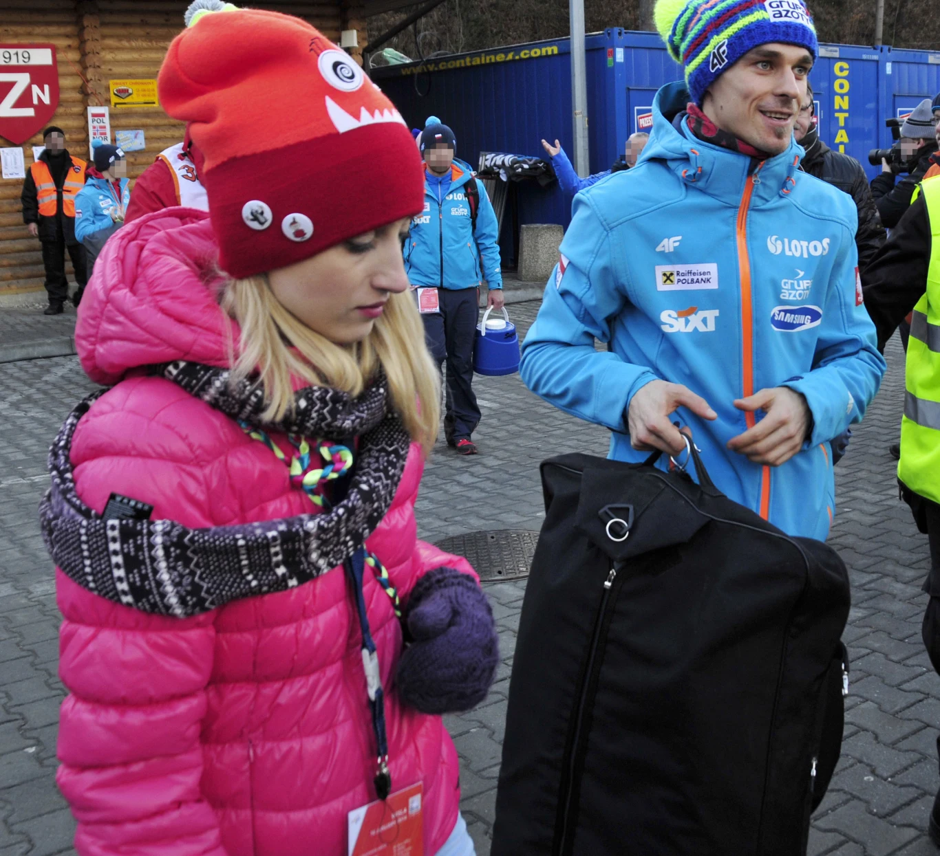 Piotr Żyła z żoną Justyną Piotr Żyła z żoną Justyną