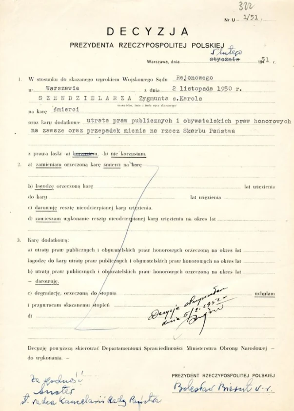 Bolesław Bierut z prawa łaski nie skorzystał