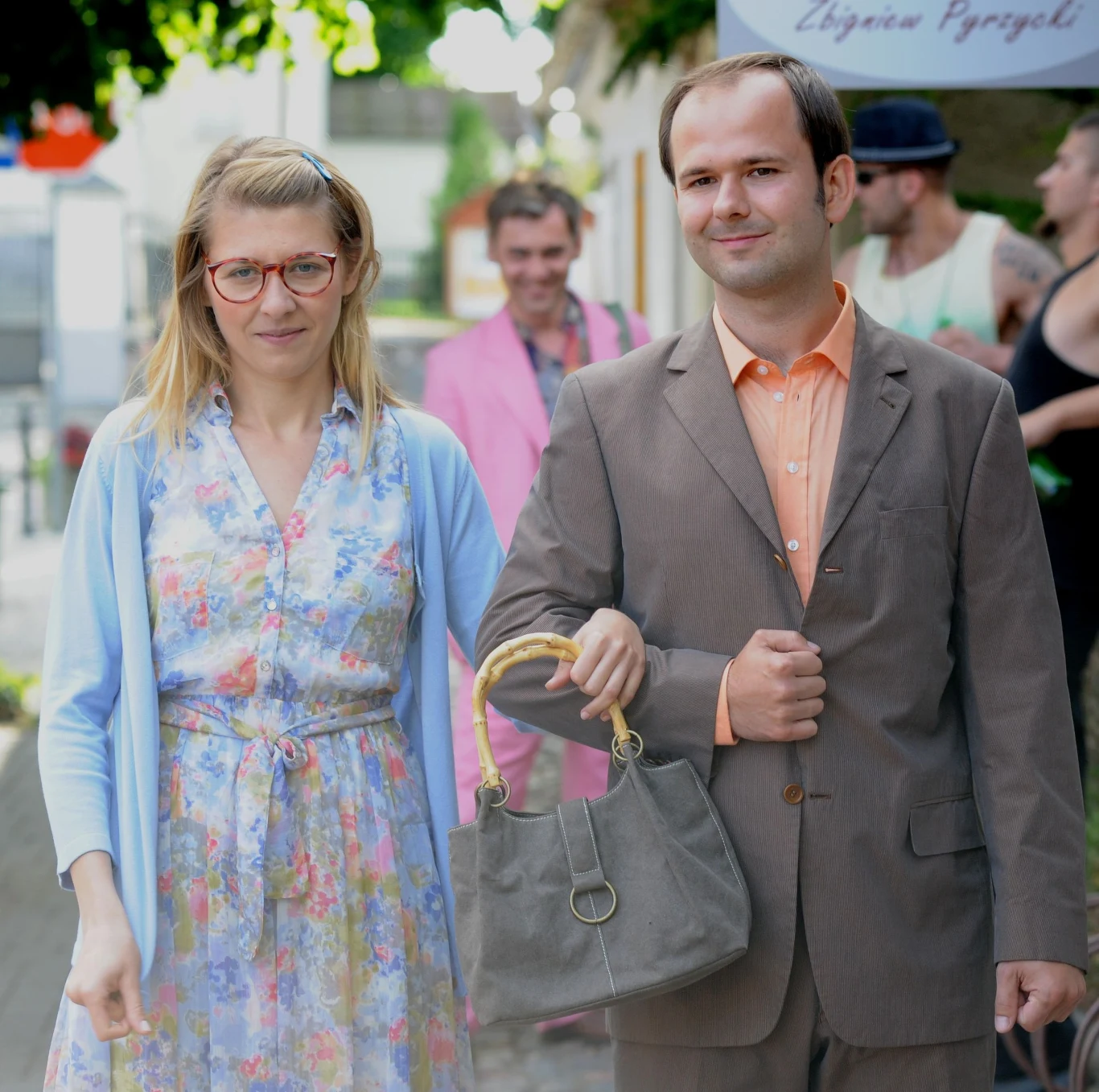 Sławomir Zapała i Anna Smołowik w serialu "Blondynka" w 2013 r.