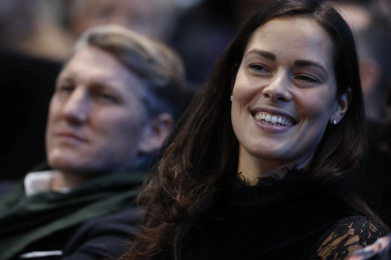 Ana Ivanović, w tle Bastain Schweinsteiger