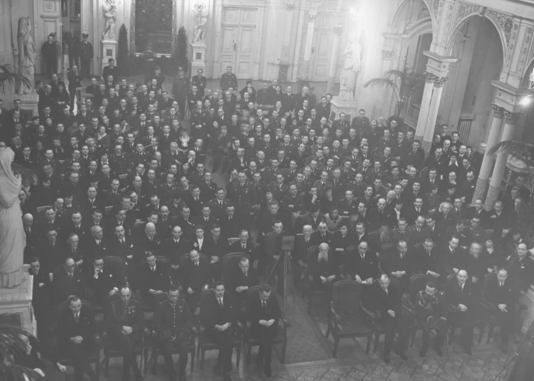 Zjazd Związku Żydów Uczestników Walk o Niepodległość Polski w sali Rady Miejskiej w Warszawie. Rok 1936