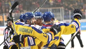 Radość hokeistów TatrySki Podhala Nowy Targ