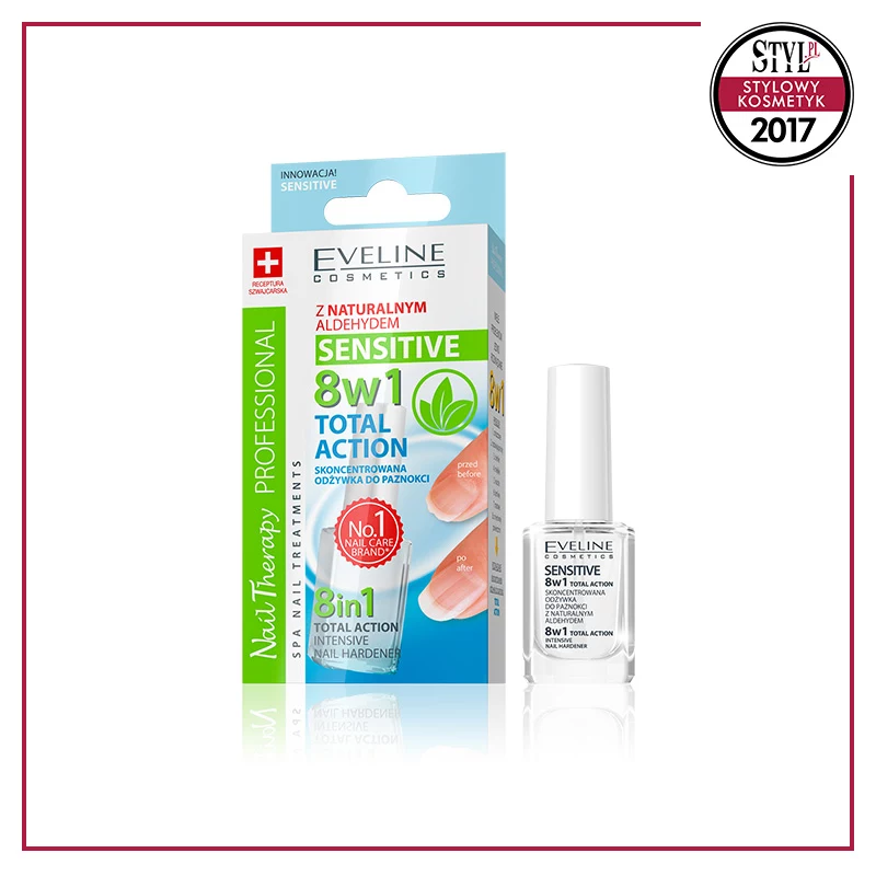 Kategoria: Pielęgnacja paznokci, Odżywka Nail Therapy 8w1 Total Action Sensitive; Eveline Cosmetics Kategoria: Pielęgnacja paznokci, Odżywka Nail Therapy 8w1 Total Action Sensitive; Eveline Cosmetics