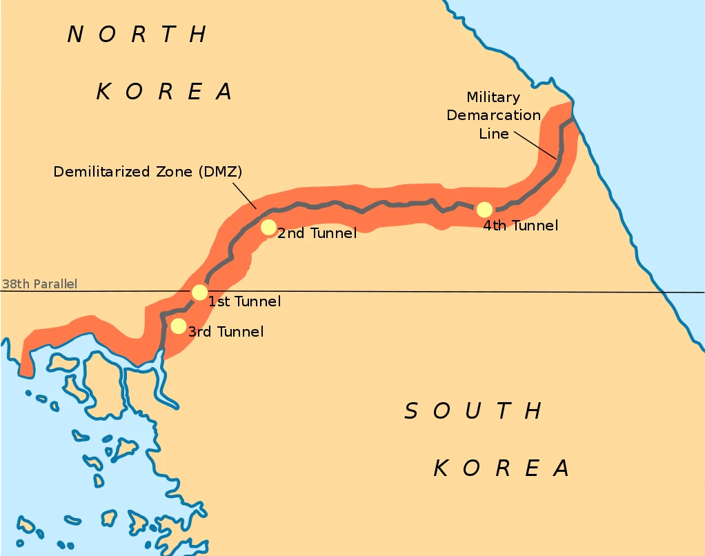 Granica pomiędzy Koreą Północną a Południową
