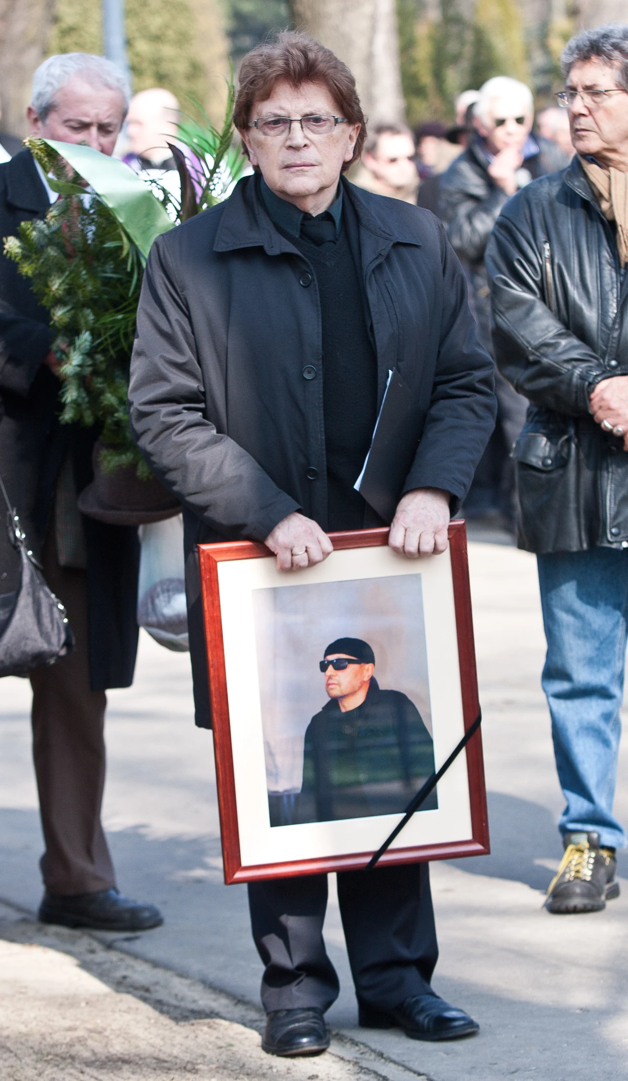 Krzysztof Cwynar na pogrzebie Bogusława Meca Krzysztof Cwynar na pogrzebie Bogusława Meca
