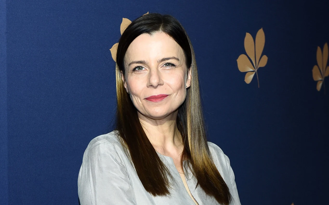 Agata Kulesza podczas premiery filmu w Warszawie