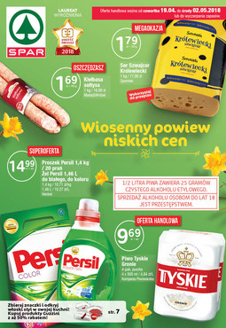 Gazetka promocyjna SPAR, ważna od 19.04.2018 do 02.05.2018.