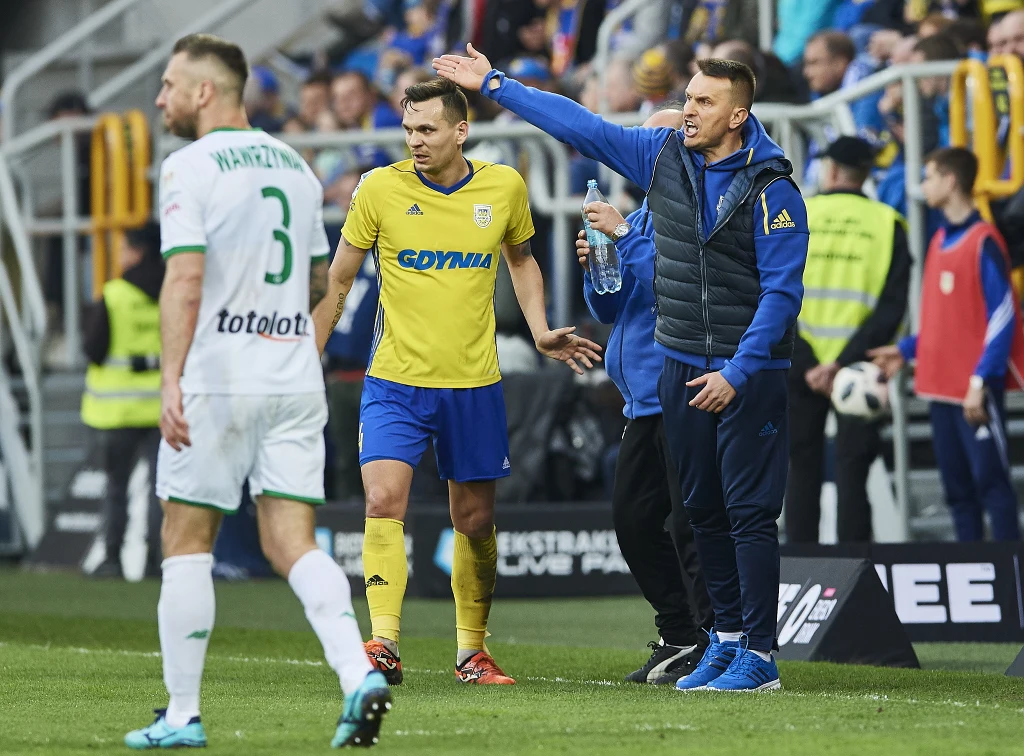 Leszek Ojrzyński (z prawej), trener Arki