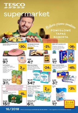 Gazetka promocyjna Tesco Supermarket, ważna od 19.04.2018 do 25.04.2018.
