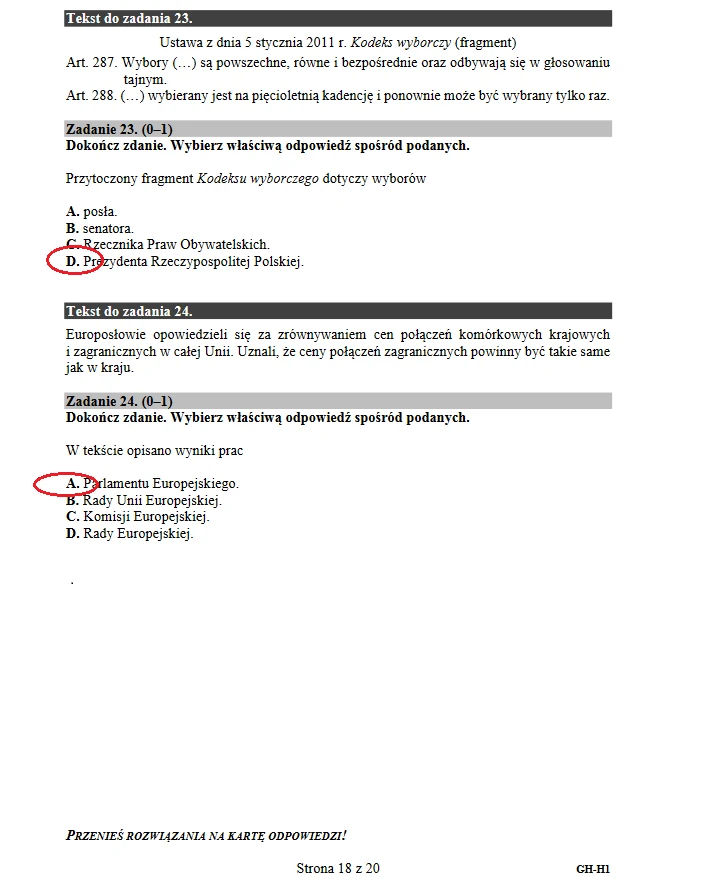 Egzamin gimnazjalny 2018. Historia i WOS 