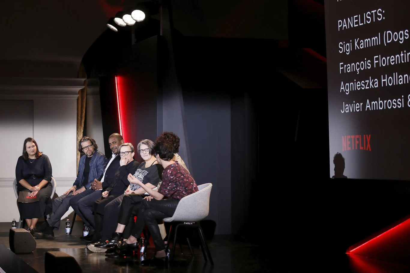 W panelu wzięły udział między innymi Agnieszka Holland i Kasia Adamik - konferencja Netflix w Rzymie (18 kwietnia 2018)