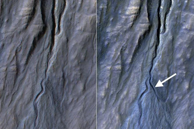 Nowy marsjański żleb okiem HiRISE