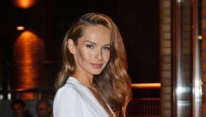 Katarzyna Sowińska na pokazie mody w Warszawie