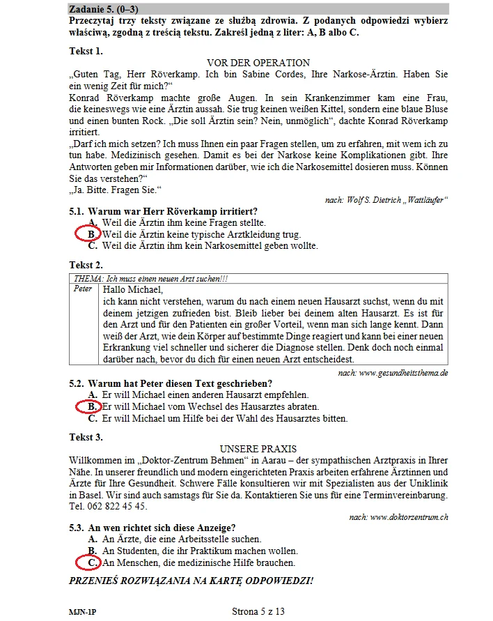 Matura 2018. Język niemiecki 