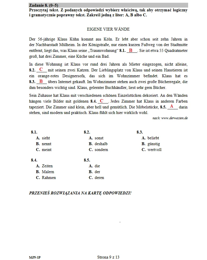 Matura 2018. Język niemiecki poziom podstawowy 