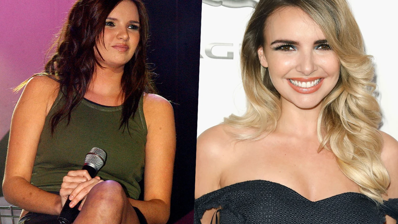 Nadine Coyle w 2003 i 2018 roku Nadine Coyle w 2003 i 2018 roku