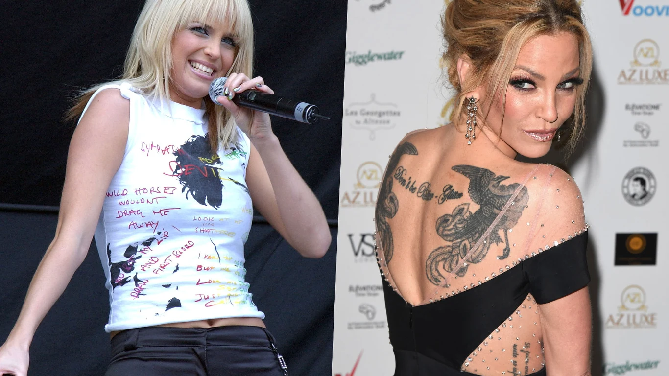 Sarah Harding w 2003 i 2018 roku Sarah Harding w 2003 i 2018 roku