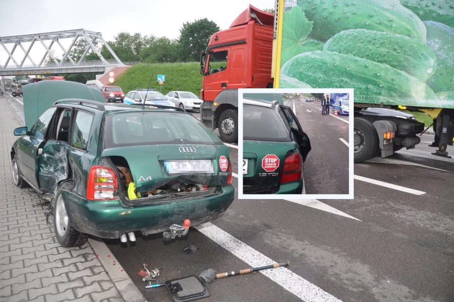 Kierowca Audi uciekł, trzech pasażerów trafiło do szpitala, jeden z nich zmarł