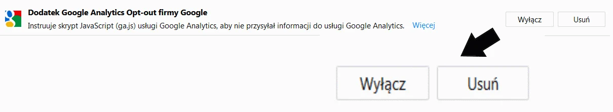 Dodatek może zostać dezaktywowany lub usunięty w dowolnym momencie