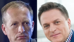 Konrad Piasecki (L) zastapi w TVN 24 Bogdana Rymanowskiego (P)