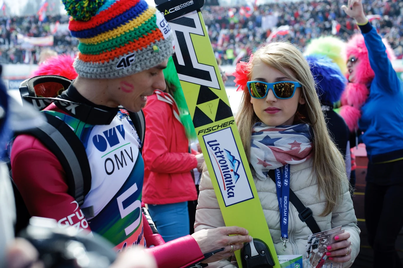 Piotr Żyła z żoną Justyną