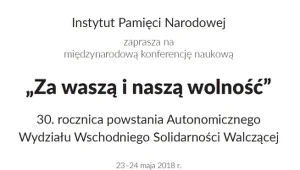 Plakat konferencji "Za waszą i naszą wolność"