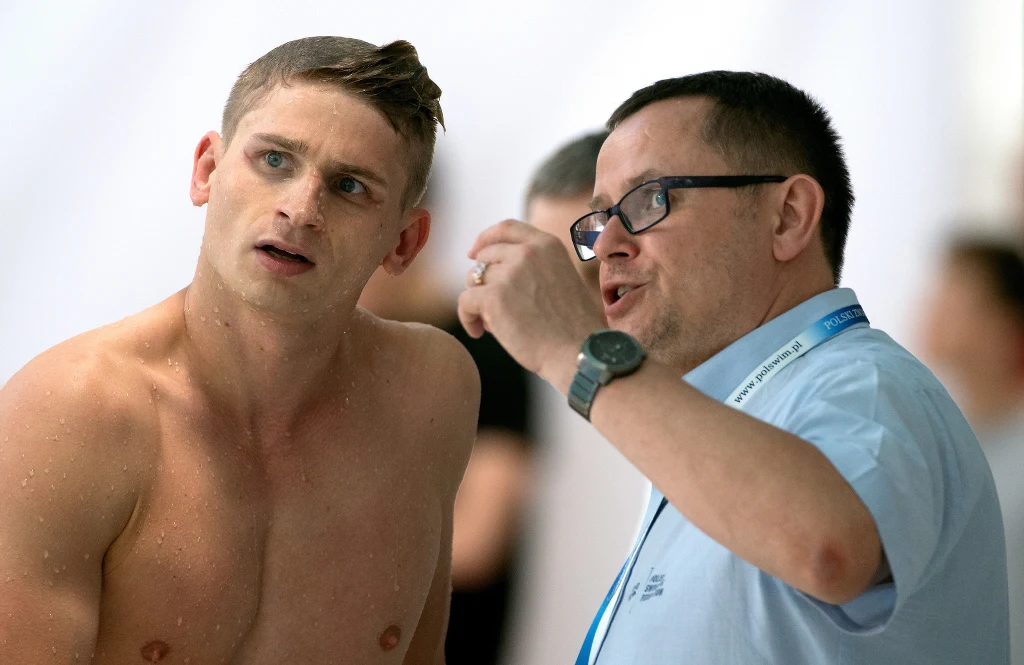 Radosław Kawęcki i trener Paweł Słomiński Radosław Kawęcki i trener Paweł Słomiński