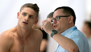 Radosław Kawęcki i trener Paweł Słomiński