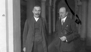 Premier Wincenty Witos w towarzystwie ministra Władysława Kiernika