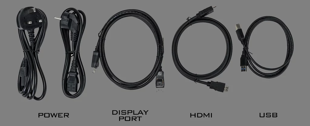 Kable sprzedawane wraz z monitorem