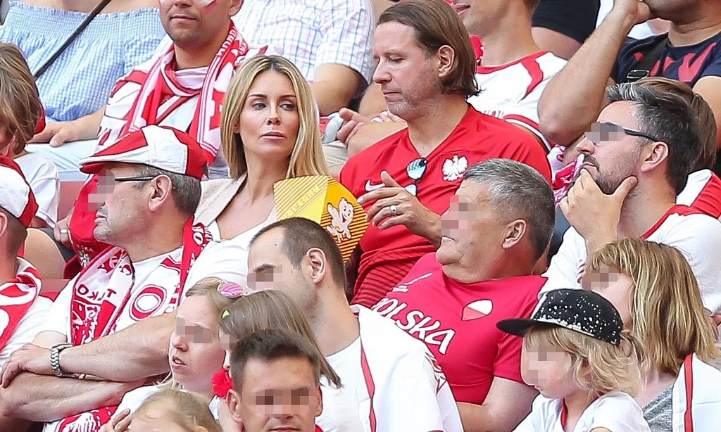 Małgorzata Rozenek-Majdan i Radosław Majdan na meczu Polska-Litwa