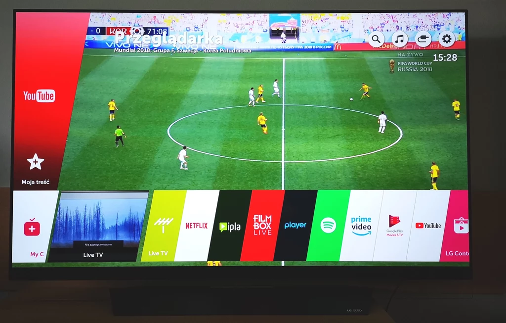 Mecz Korea-Szwecja - OLED sprawdzi się jako telewizor do sportu