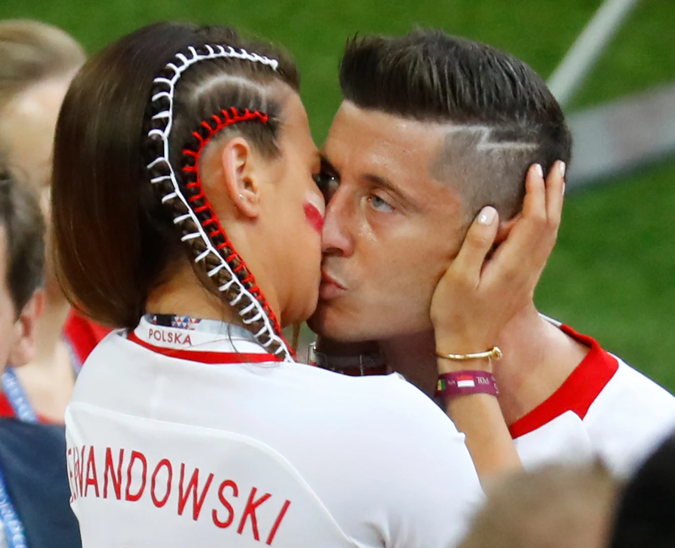 Robert i Anna Lewandowscy po meczu Polska - Senegal