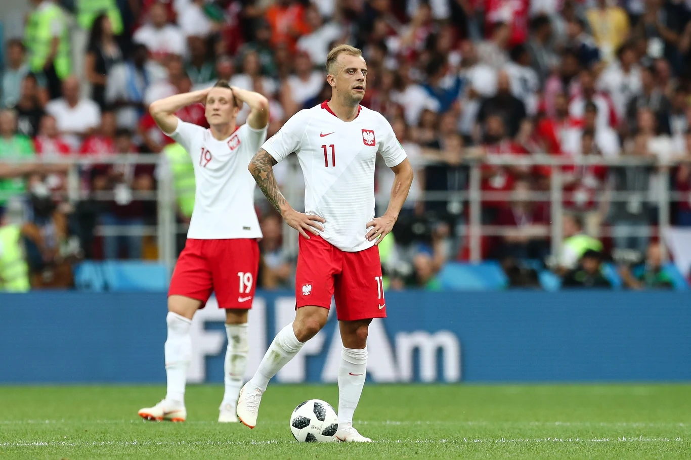 Piotr Zieliński i Kamil Grosicki podczas meczu Polska - Senegal Piotr Zieliński i Kamil Grosicki podczas meczu Polska - Senegal