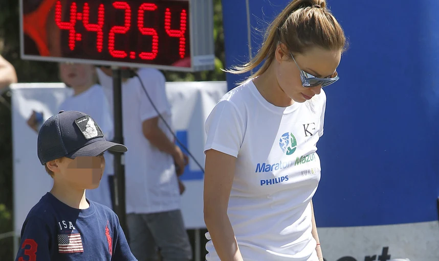 Weronika Książkiewicz z synem